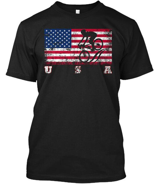 American Flag Cycling Mountain Bike Gift U S A T-Shirt