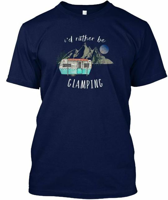 Id Rather Be Glamping Vintage Camping Giamping T-Shirt