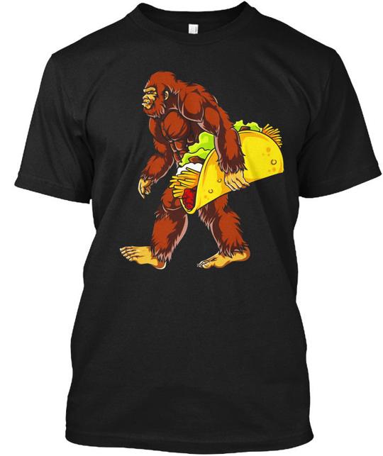 Bigfoot Sasquatch Carrying Taco T Funny Camping Gifts T-Shirt