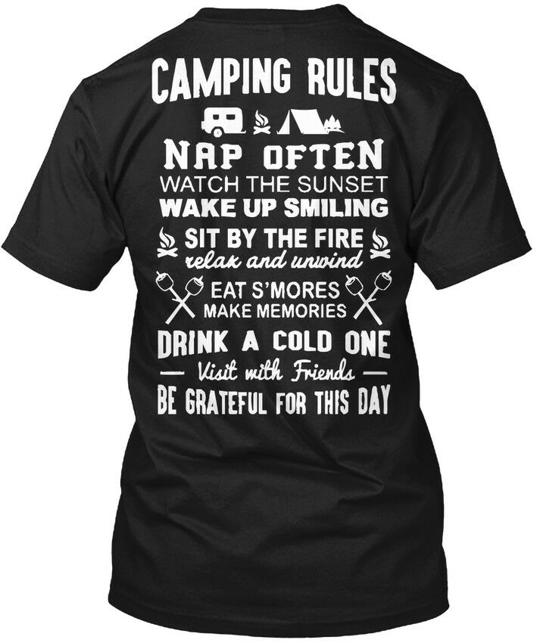 Camping Rules Nap Often Watch Sunset Wake Up T-Shirt