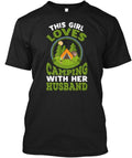 Womens Loves Camping Her Husband T-Shirt