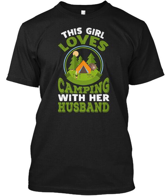 Womens Loves Camping Her Husband T-Shirt