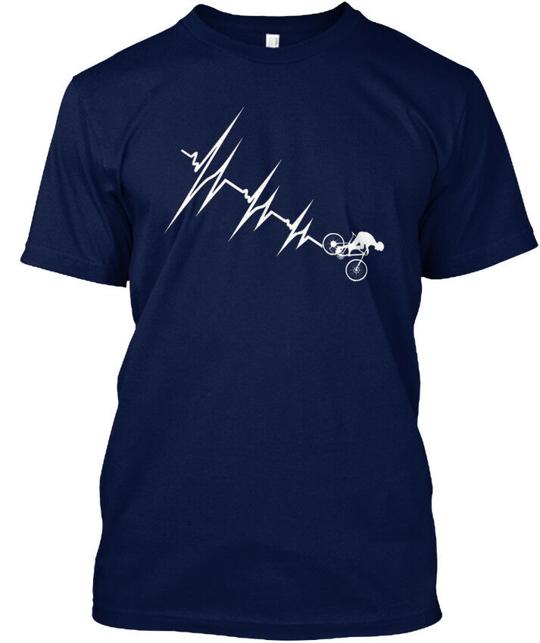 Downhill Mountain Bike Real Heartbeat T-Shirt