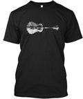 Nature Guitar Black White Watercolor T-Shirt