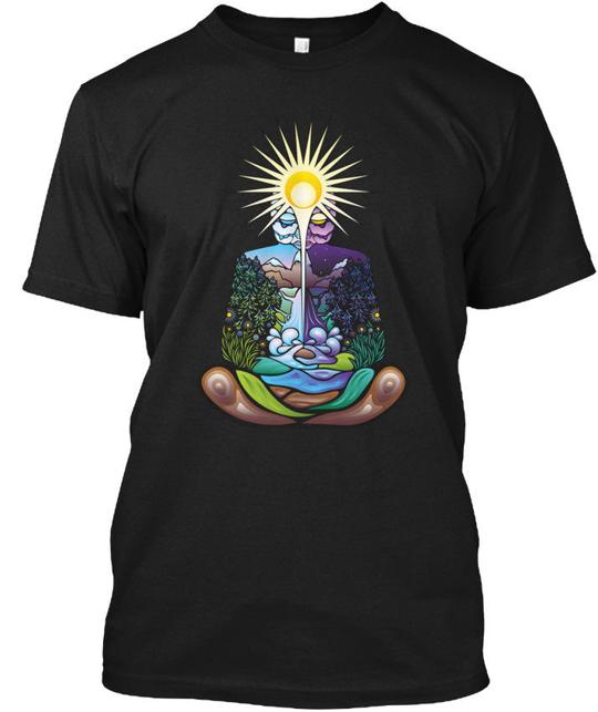 Premium Psychedelic Meditating Nature-man T-Shirt