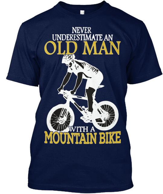 Cool Old Man With A Mountain Bike Tees Never T-Shirt